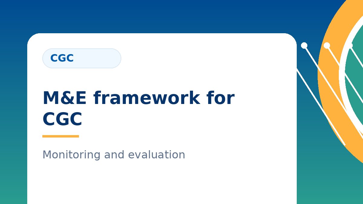 M&E framework for Credit Guarantee Corporation